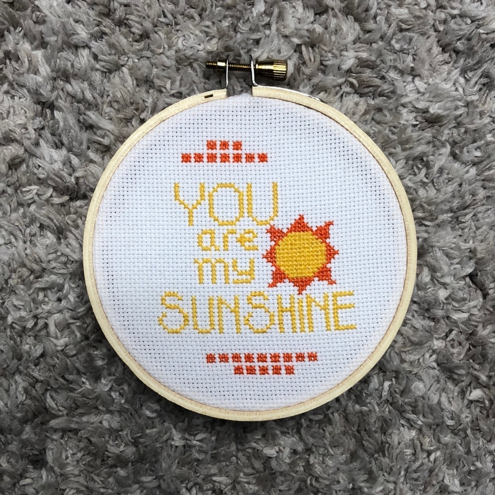 Handmade You are my sunshine cross stitch